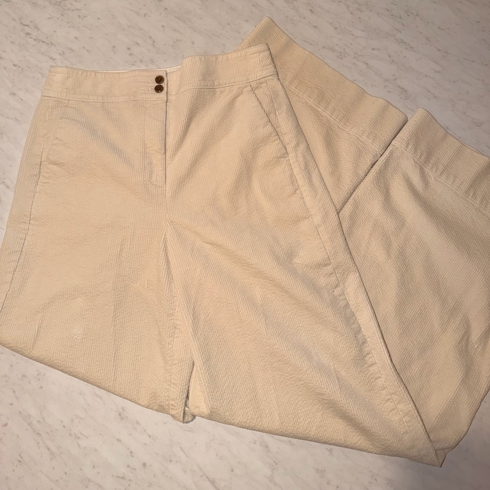 J.Crew Women’s Size 10 Flare Leg Cream Corduroy Pants